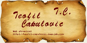 Teofil Capulović vizit kartica